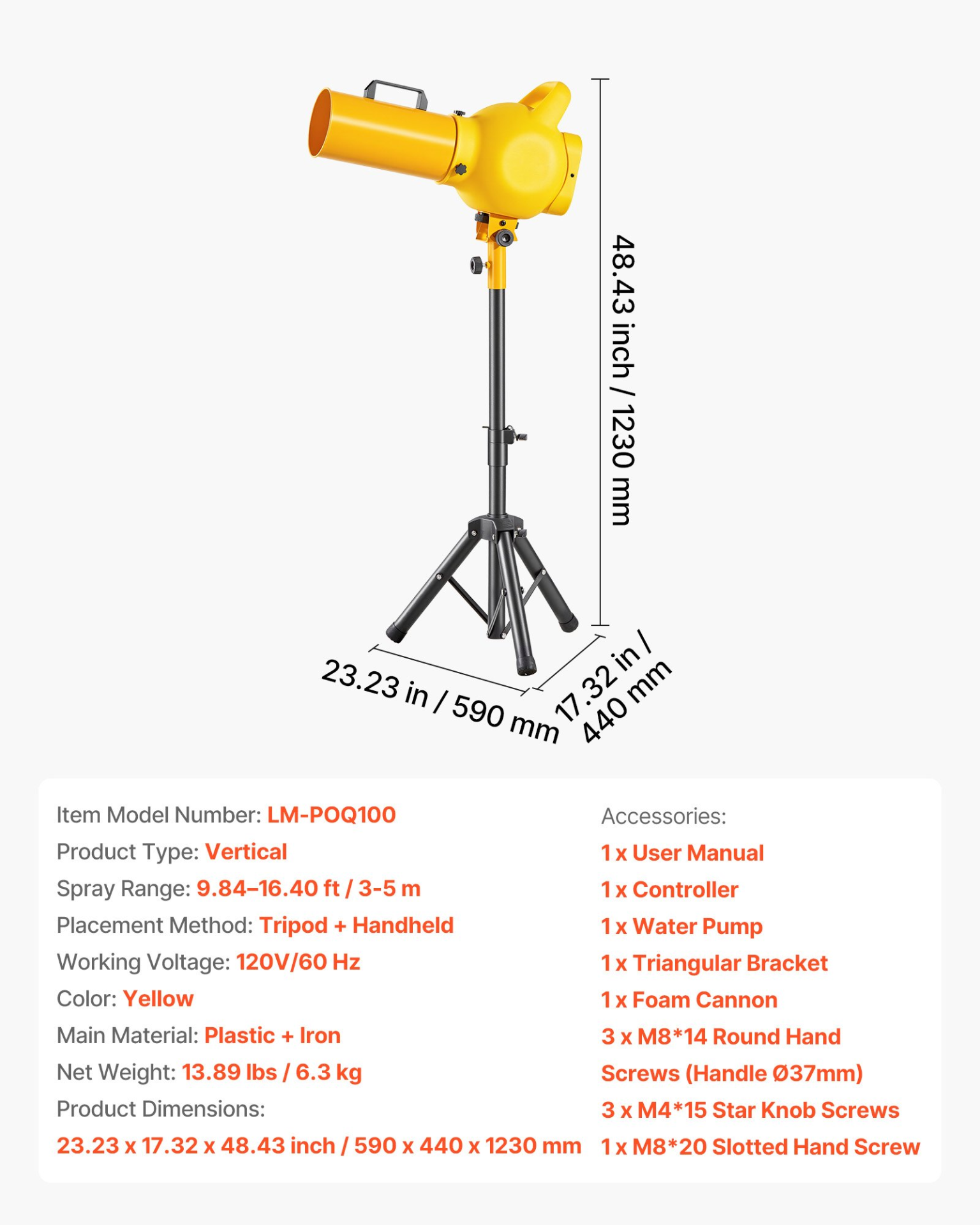 Foam Machine, Handheld Spray Foam Cannon Party Machine, Continuous Foams Output