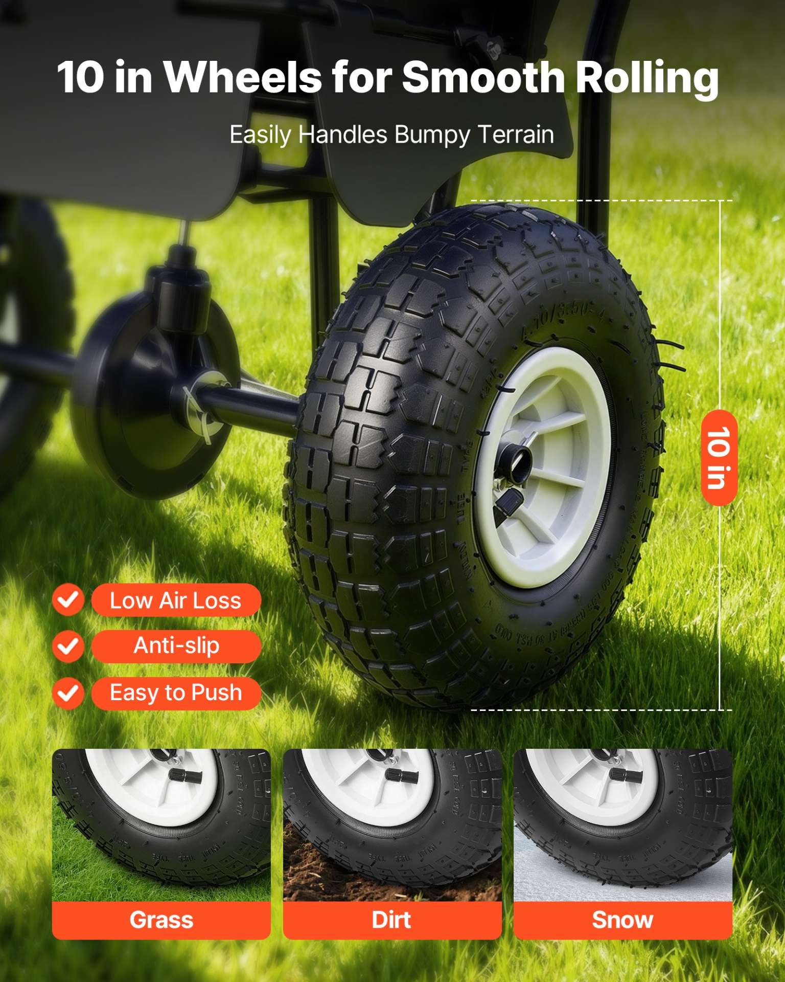 Push Lawn Spreader, 12ft Spreading Width, Salt Ice Melt