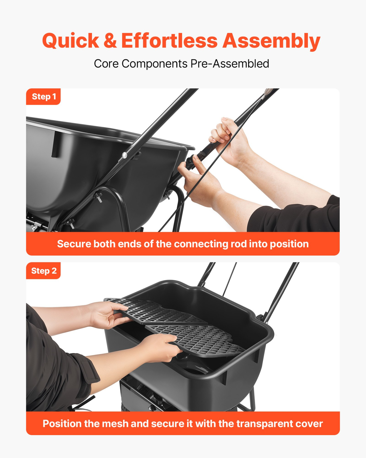 Push Lawn Spreader, 12ft Spreading Width, Salt Ice Melt