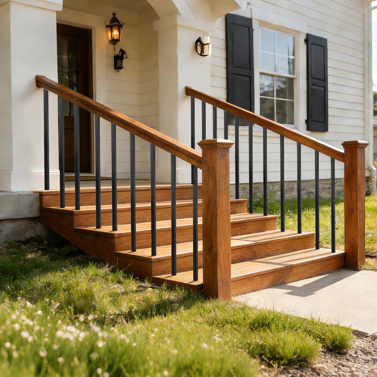 125 Pack 26" Aluminum Deck Balusters 3/4" Square Railing Spindles Black