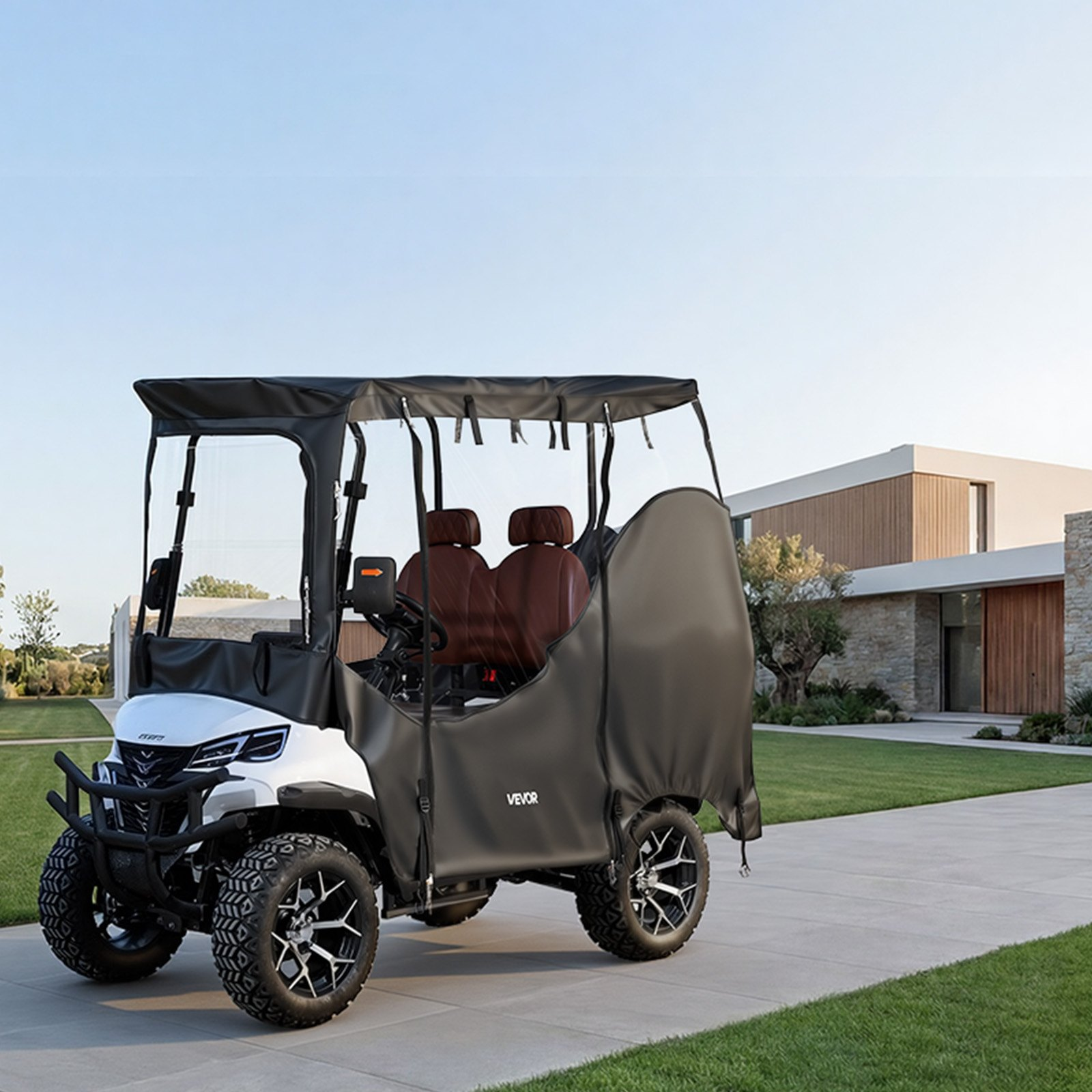 Golf Cart Cover, PVC Coating & Windproof Hook Design