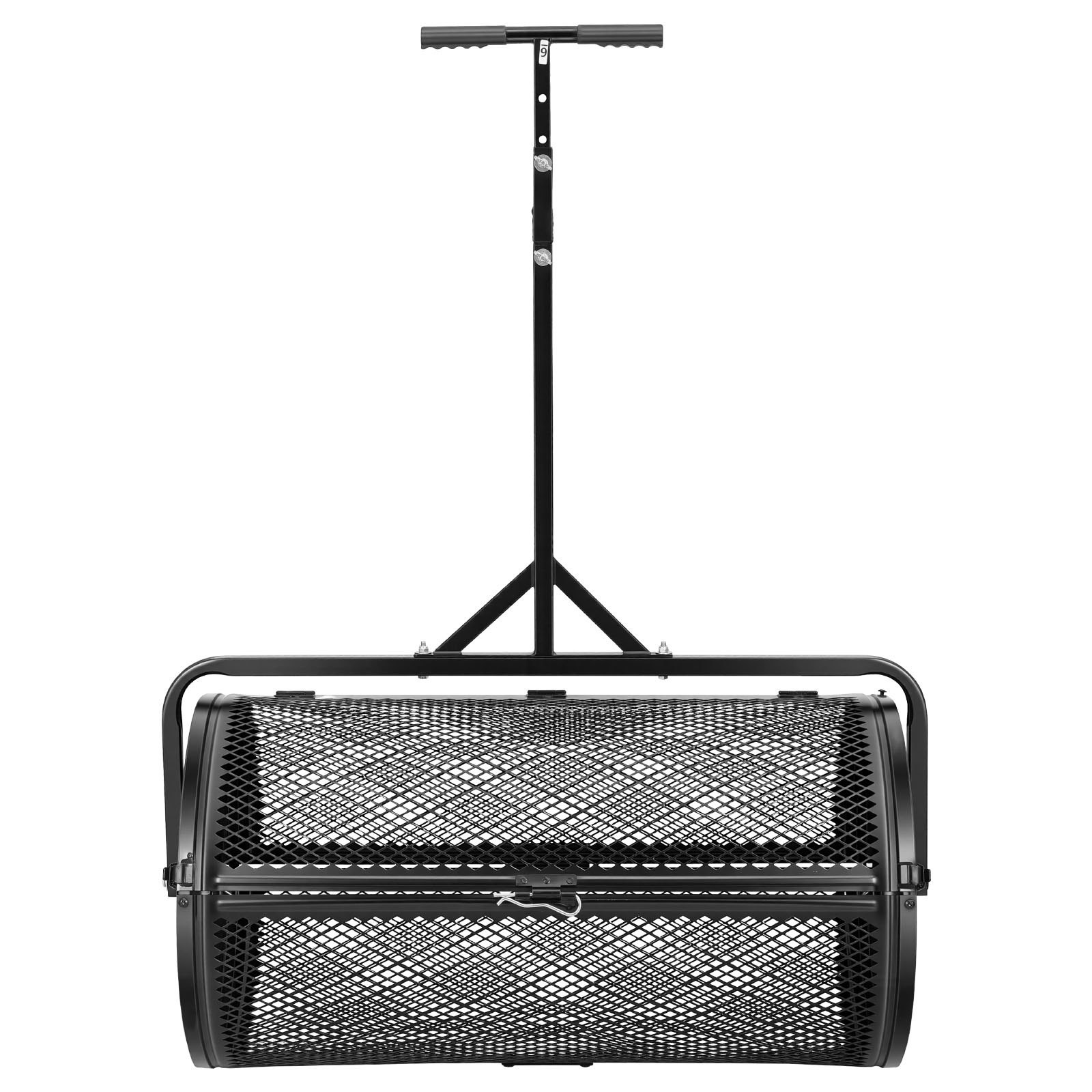 Compost Spreader, 36" Wide Peat Moss Spreader with Push/Tow Handle, Black