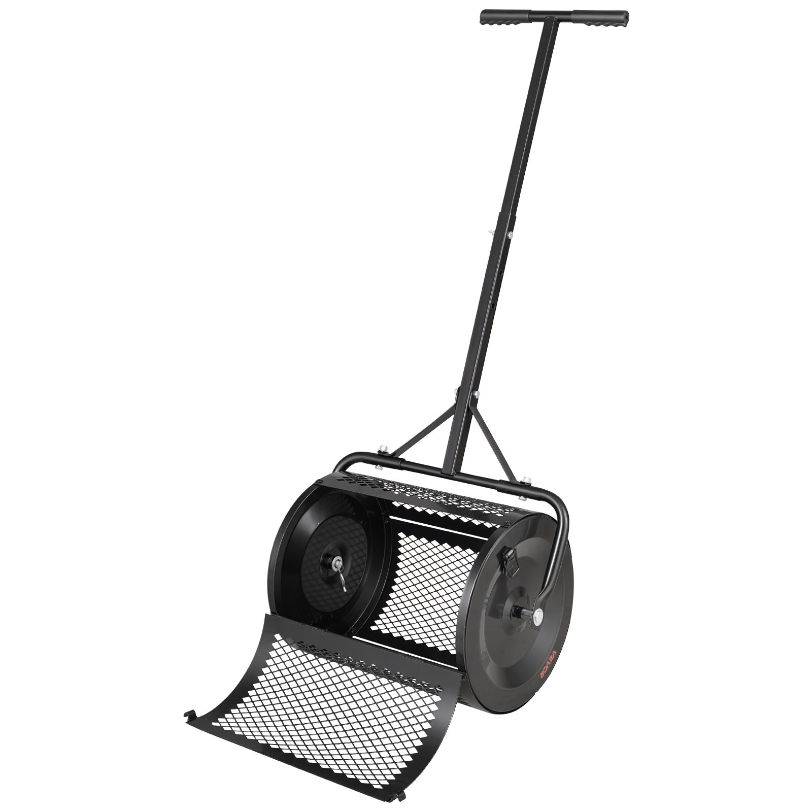 Compost Spreader, 16.5" Wide Peat Moss Spreader with T Shaped Handle, Black
