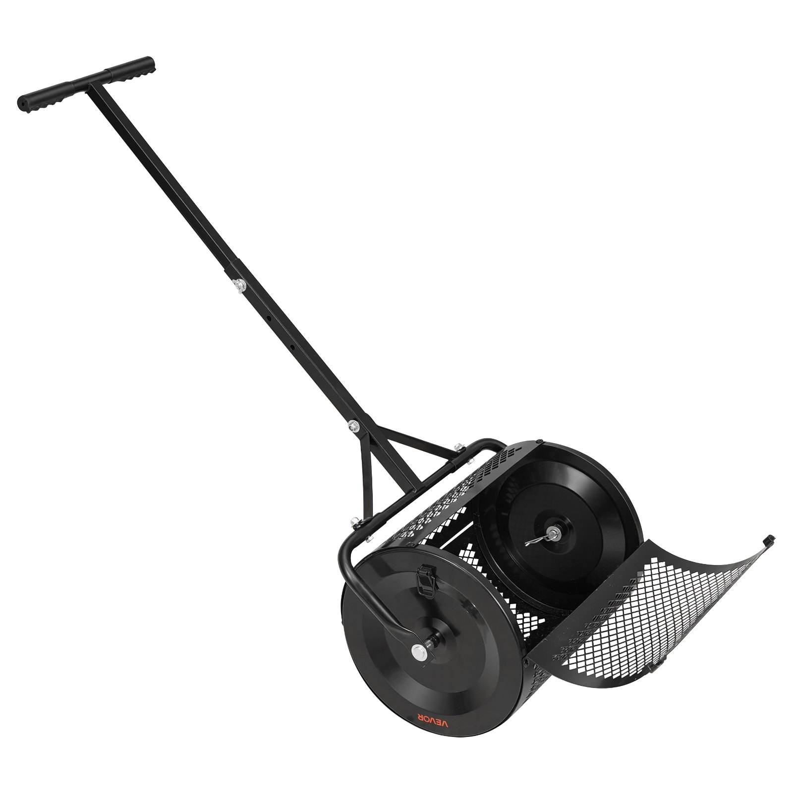 Compost Spreader, 16.5" Wide Peat Moss Spreader with T Shaped Handle, Black