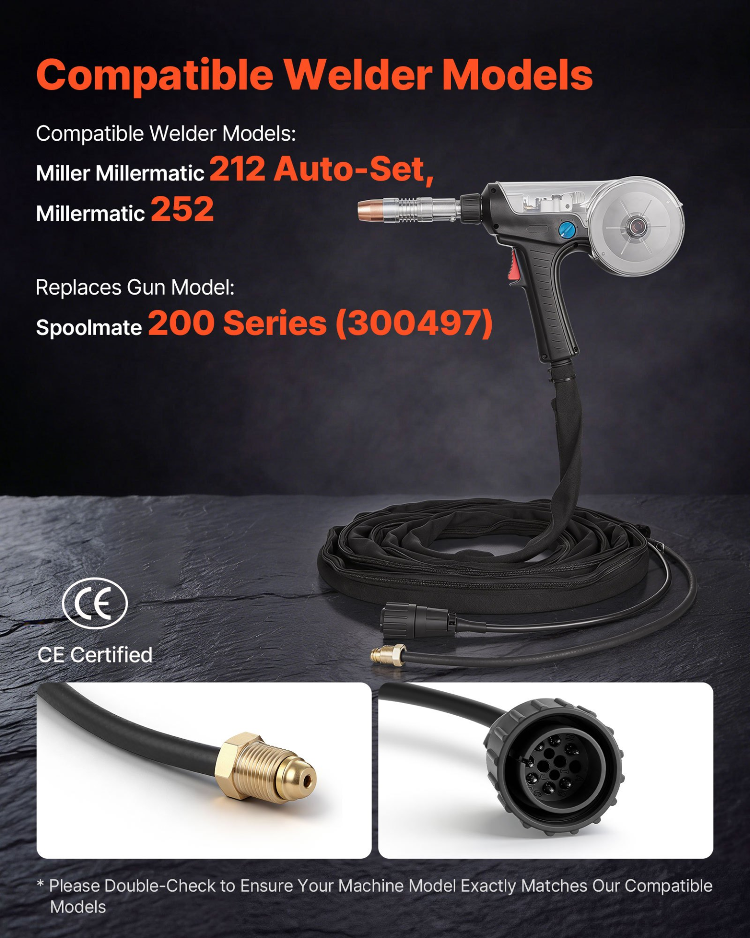 160Amp Spool Gun 20FT Cable for Miller Spoolmate 200 w/ Tips Wire Kit