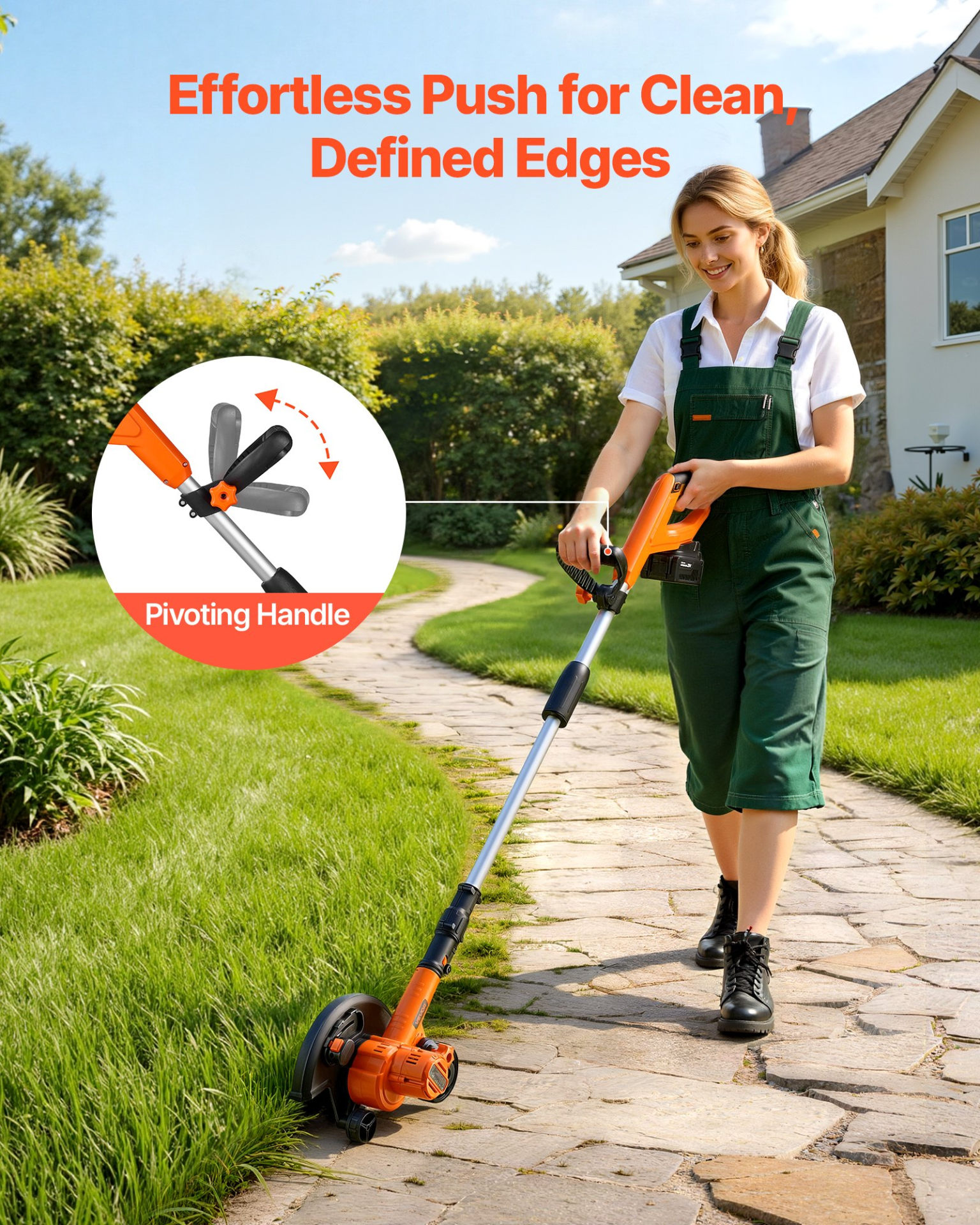 Cordless Lawn Edger 8.8" Blade Battery Powered w/ 4000mAh Charger