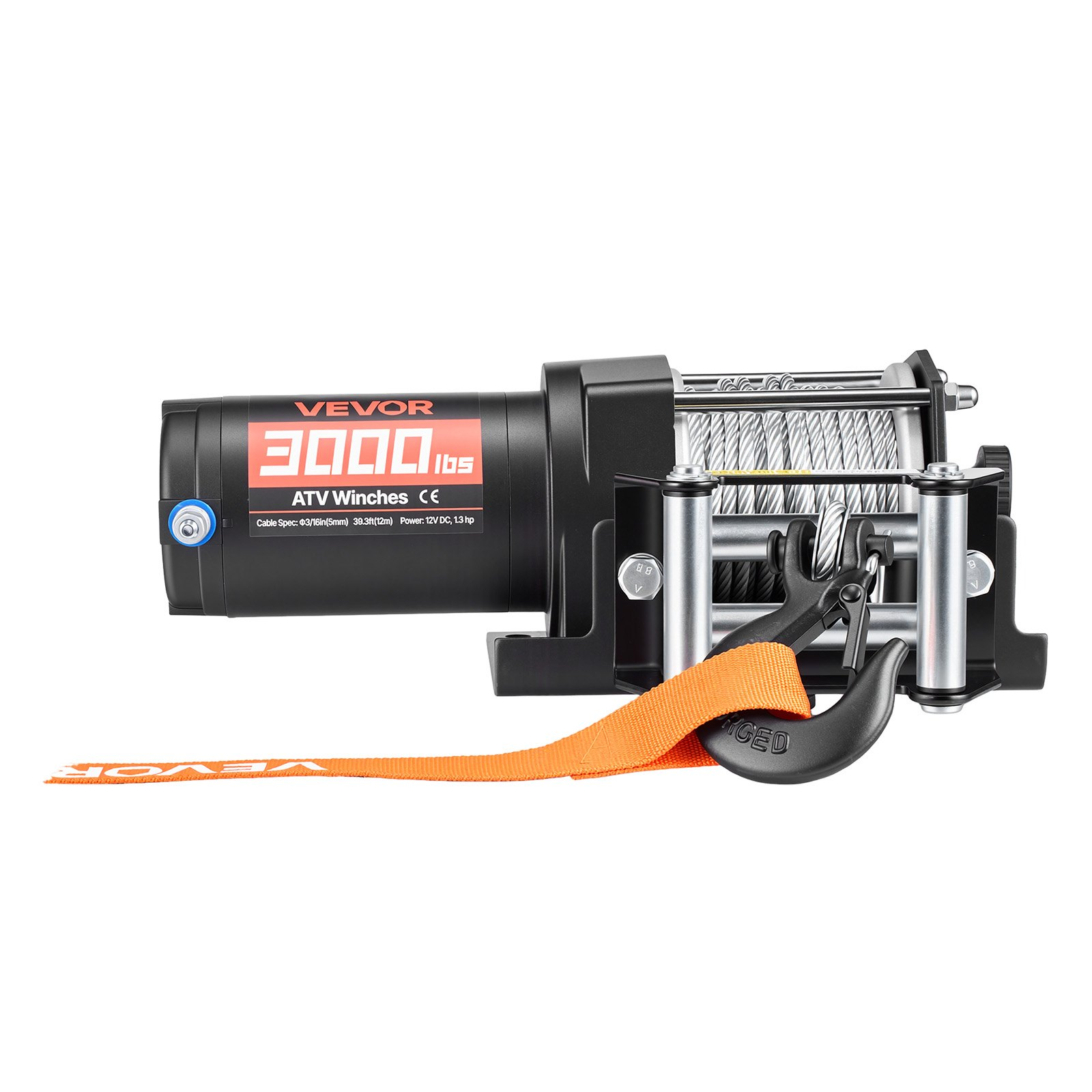 3000 lbs Electric Winch, Black