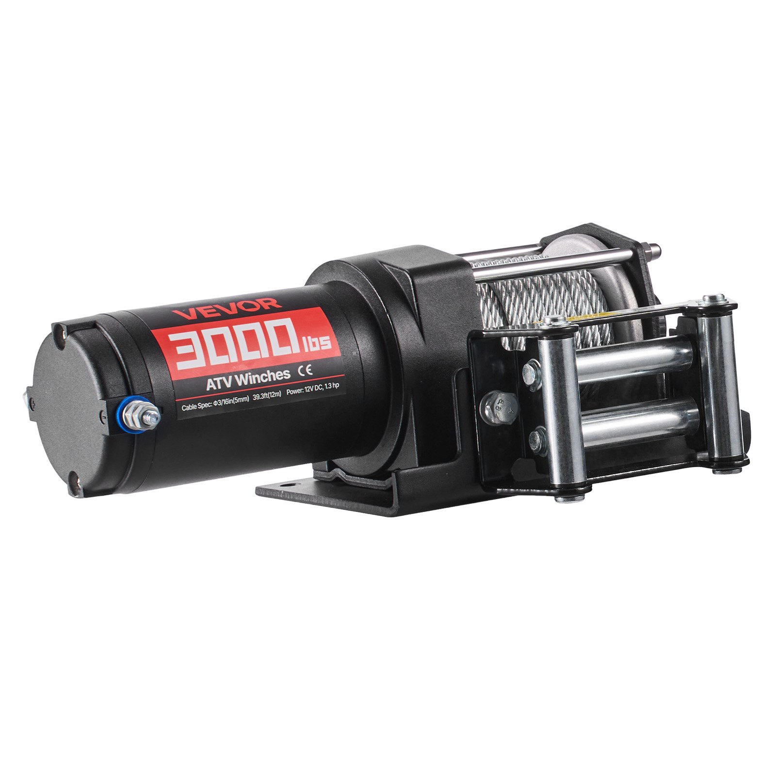 3000 lbs Electric Winch, Black