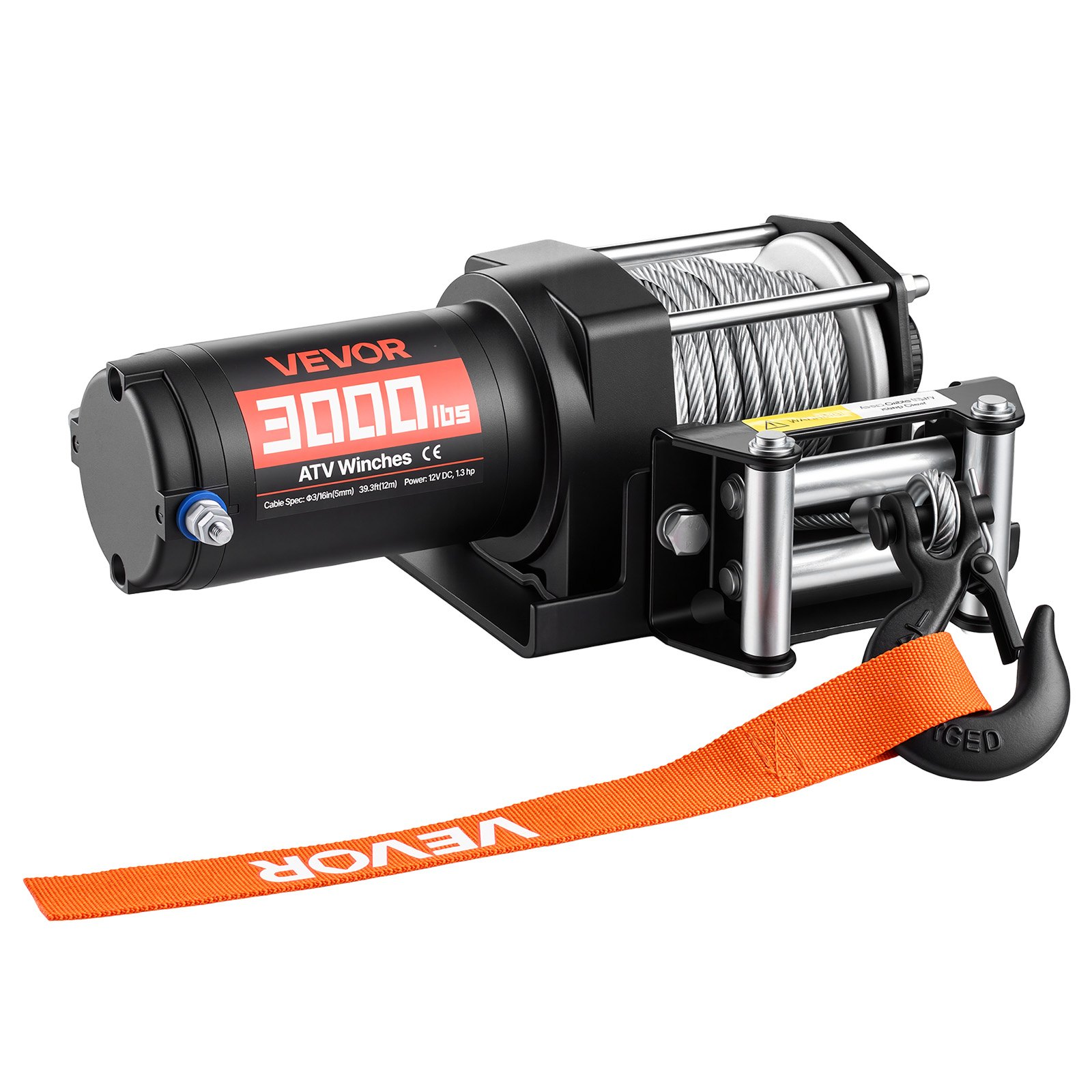3000 lbs Electric Winch, Black