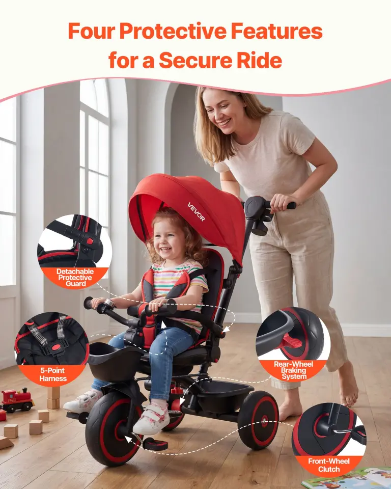 Secure ride with parent handle