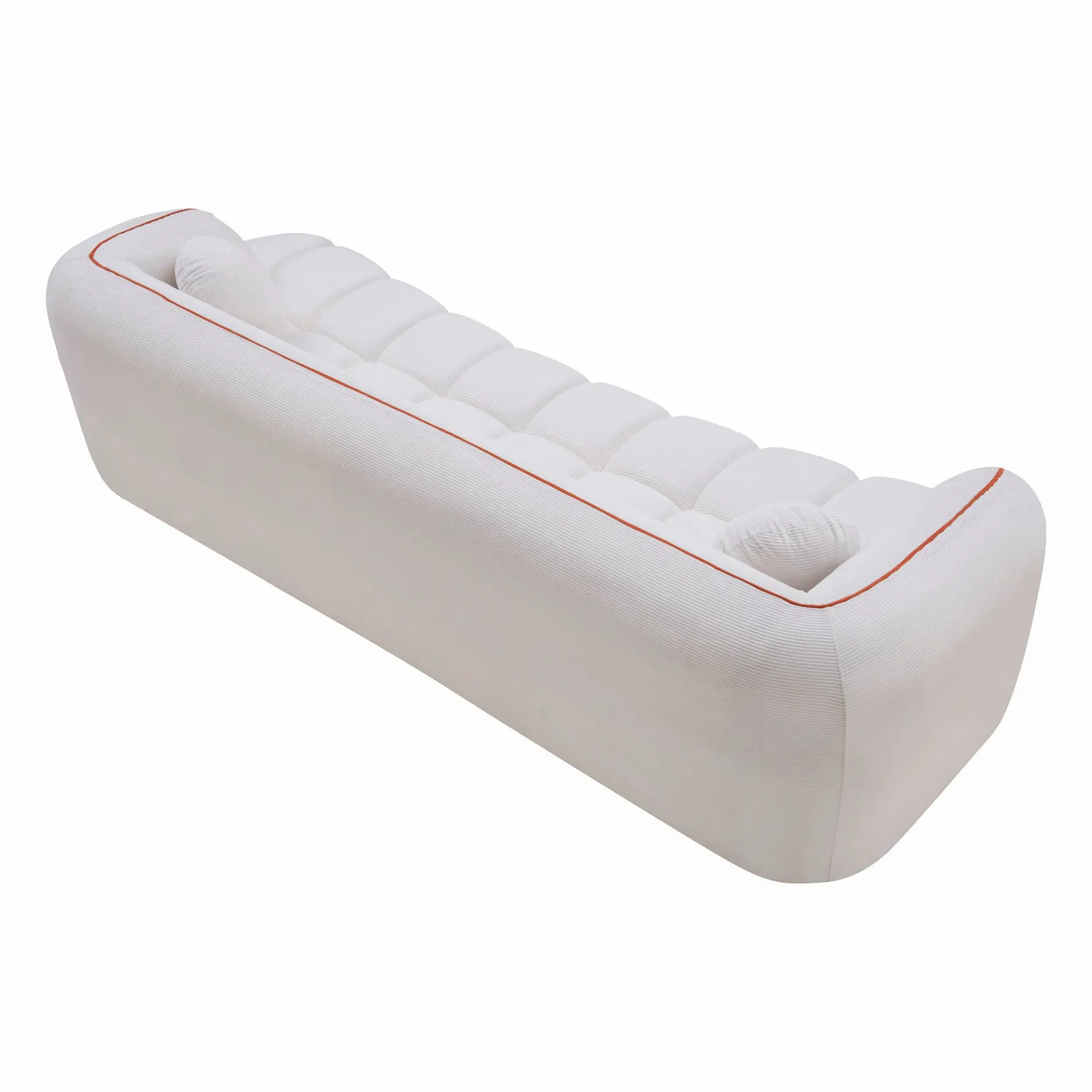 Modern Three-Seat Corduroy Channel-Tufted Cloud Sofa - view 15