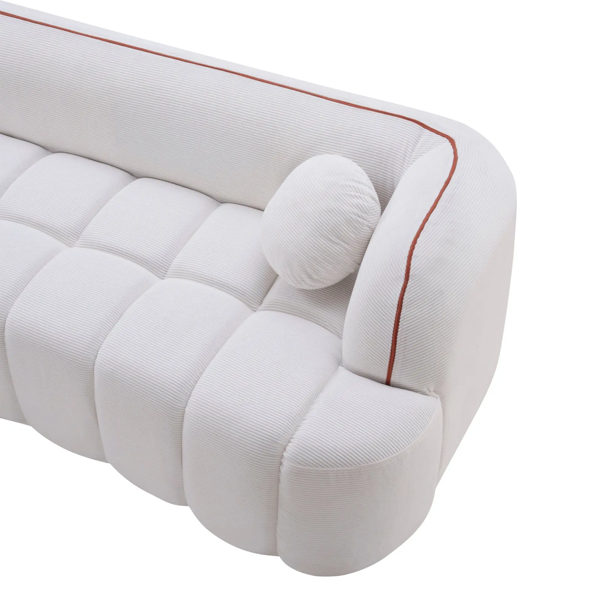 Modern Three-Seat Corduroy Channel-Tufted Cloud Sofa - view 16