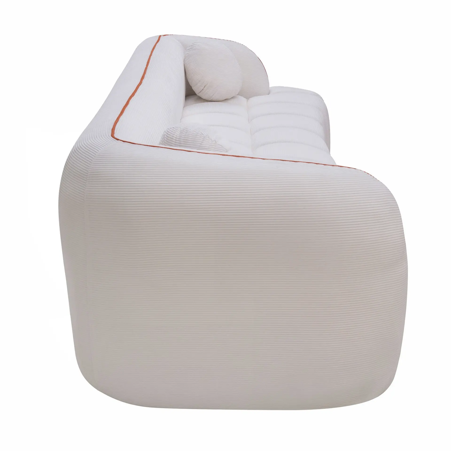 Modern Three-Seat Corduroy Channel-Tufted Cloud Sofa - view 17