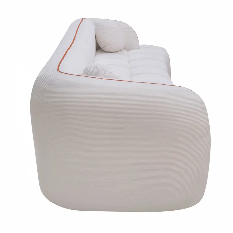 Modern Three-Seat Corduroy Channel-Tufted Cloud Sofa thumbnail 17
