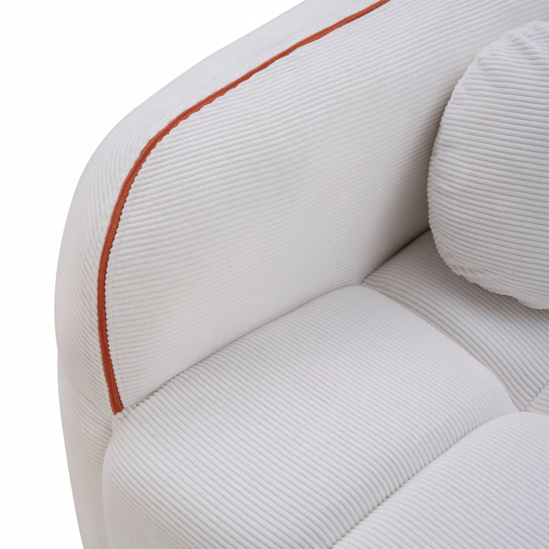Modern Three-Seat Corduroy Channel-Tufted Cloud Sofa - view 19