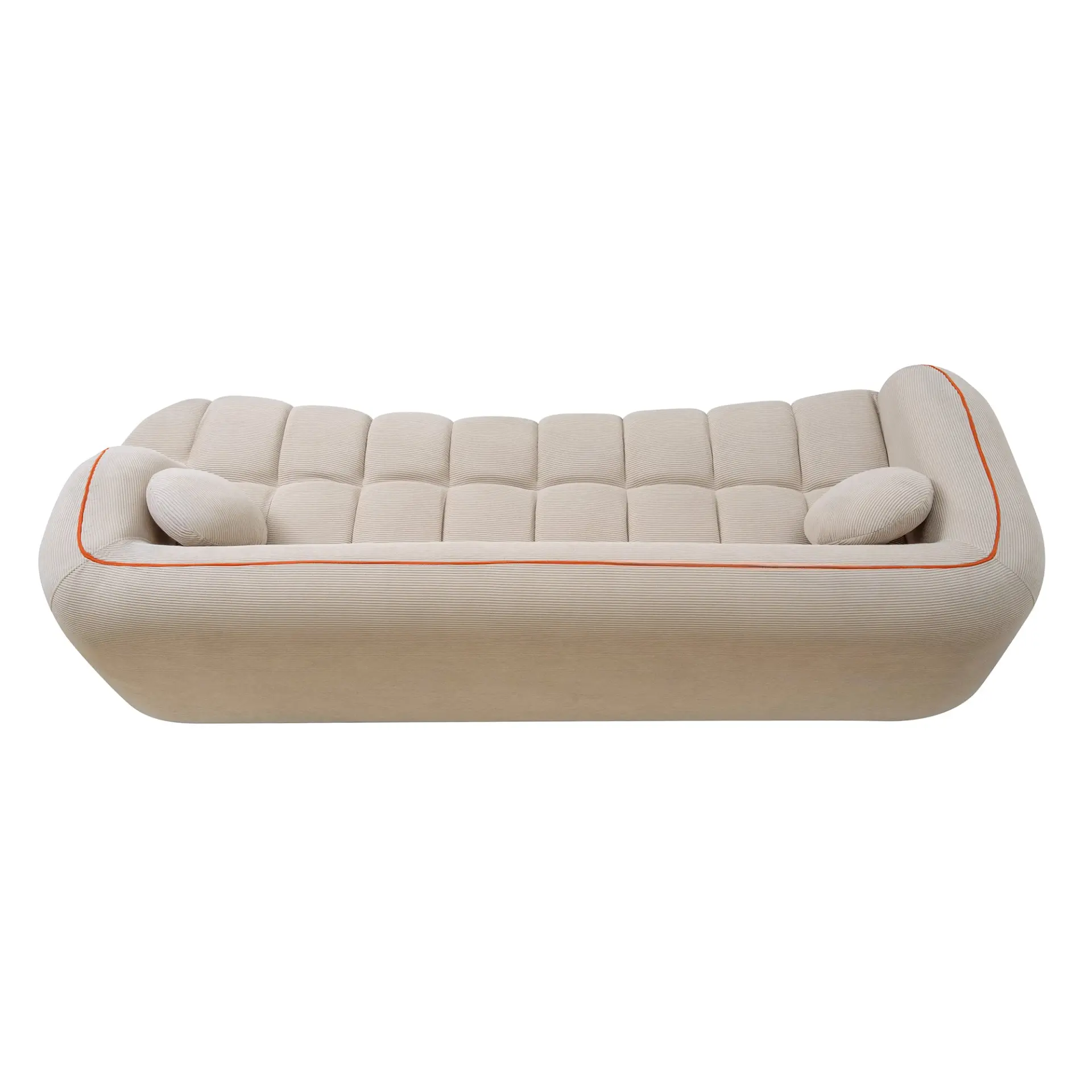 Modern Three-Seat Corduroy Channel-Tufted Cloud Sofa - view 30