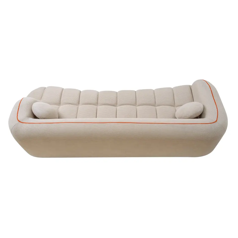 Modern Three-Seat Corduroy Channel-Tufted Cloud Sofa thumbnail 30