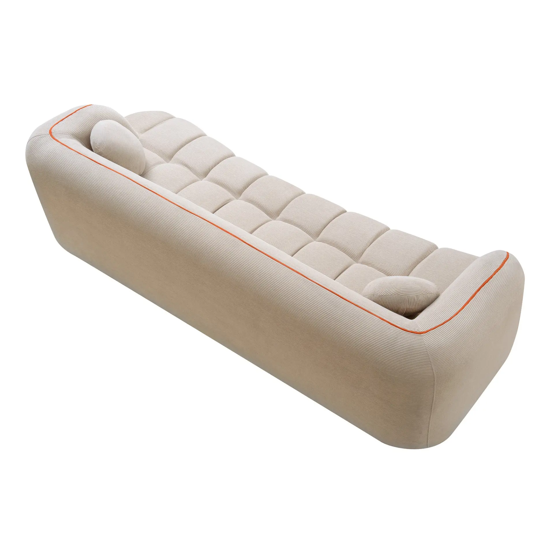 Modern Three-Seat Corduroy Channel-Tufted Cloud Sofa - view 31