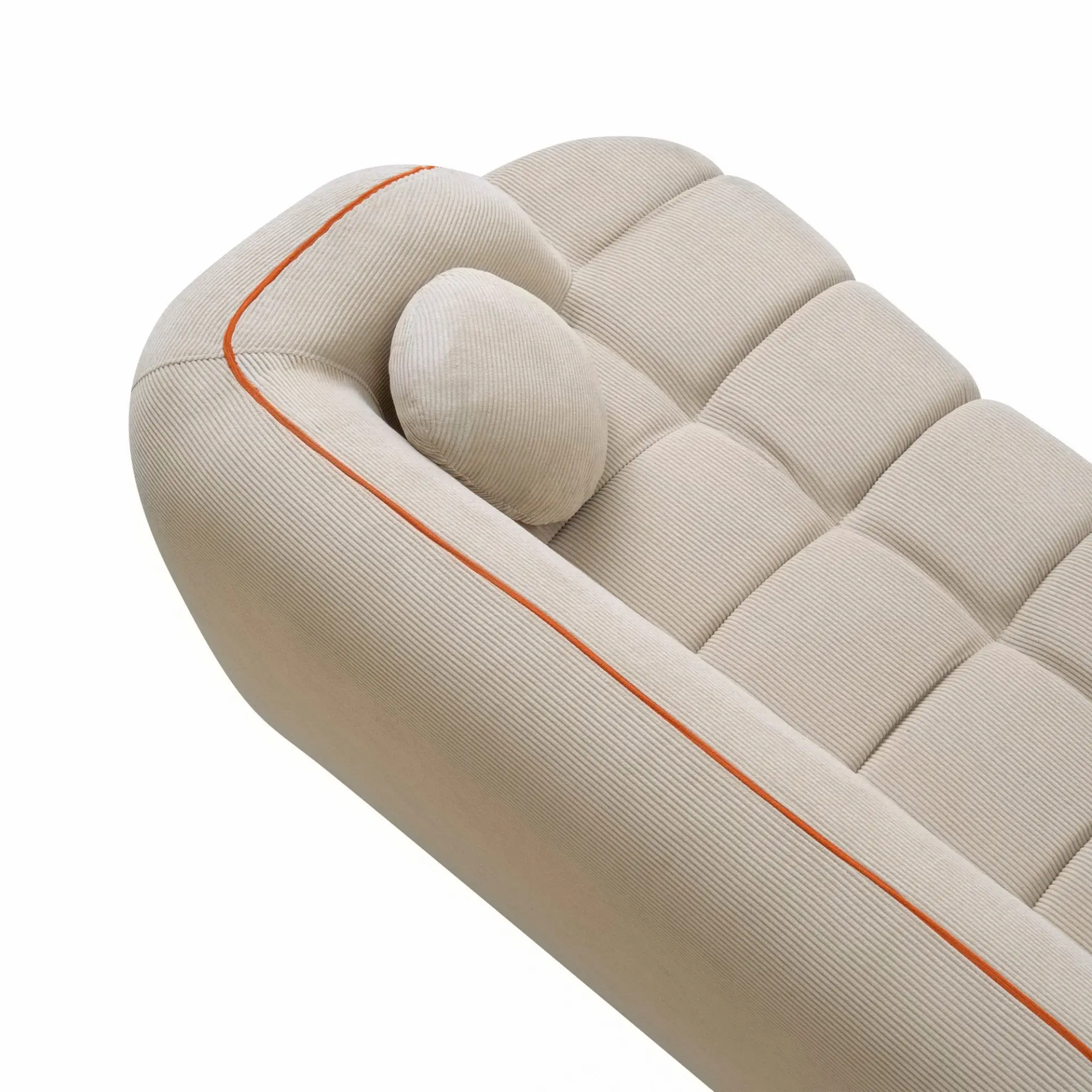 Modern Three-Seat Corduroy Channel-Tufted Cloud Sofa - view 33