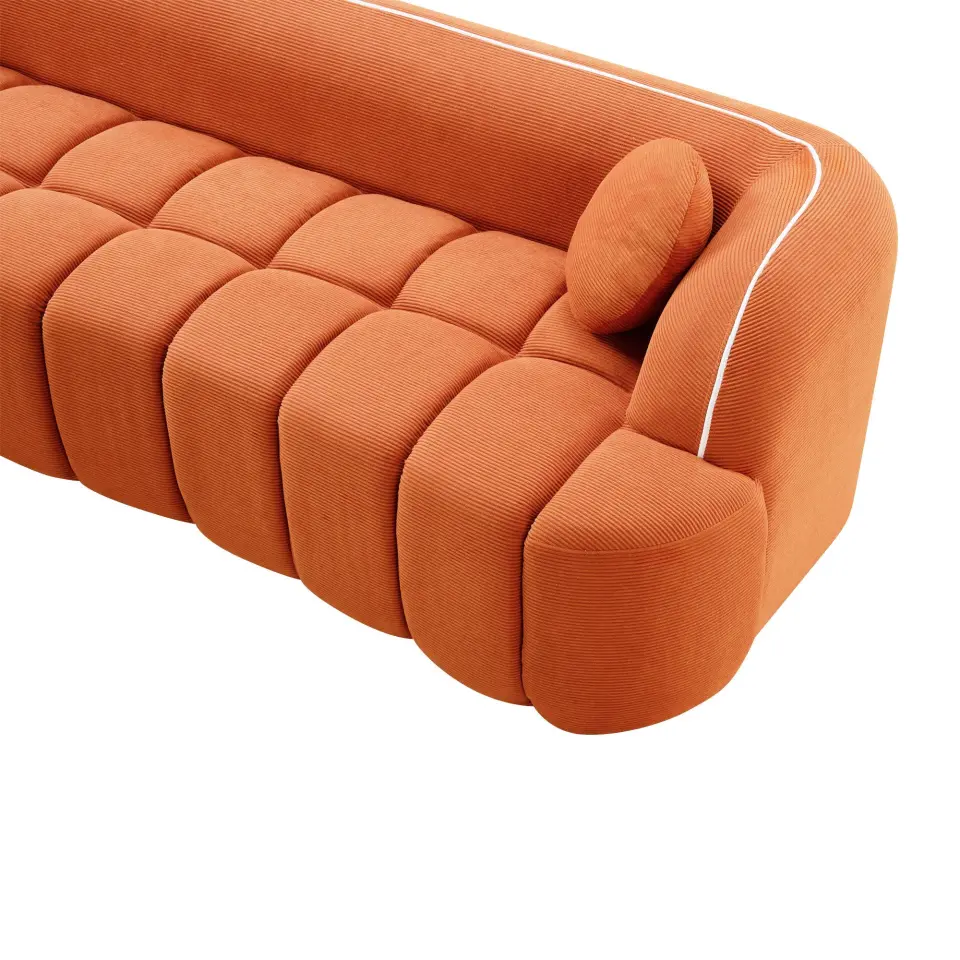 Modern Three-Seat Corduroy Channel-Tufted Cloud Sofa thumbnail 48