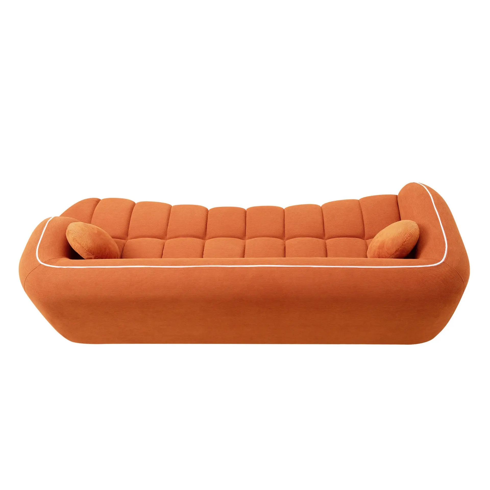Modern Three-Seat Corduroy Channel-Tufted Cloud Sofa - view 49