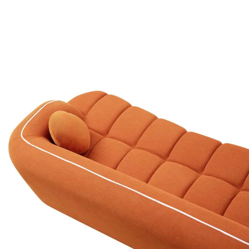 Modern Three-Seat Corduroy Channel-Tufted Cloud Sofa thumbnail 50
