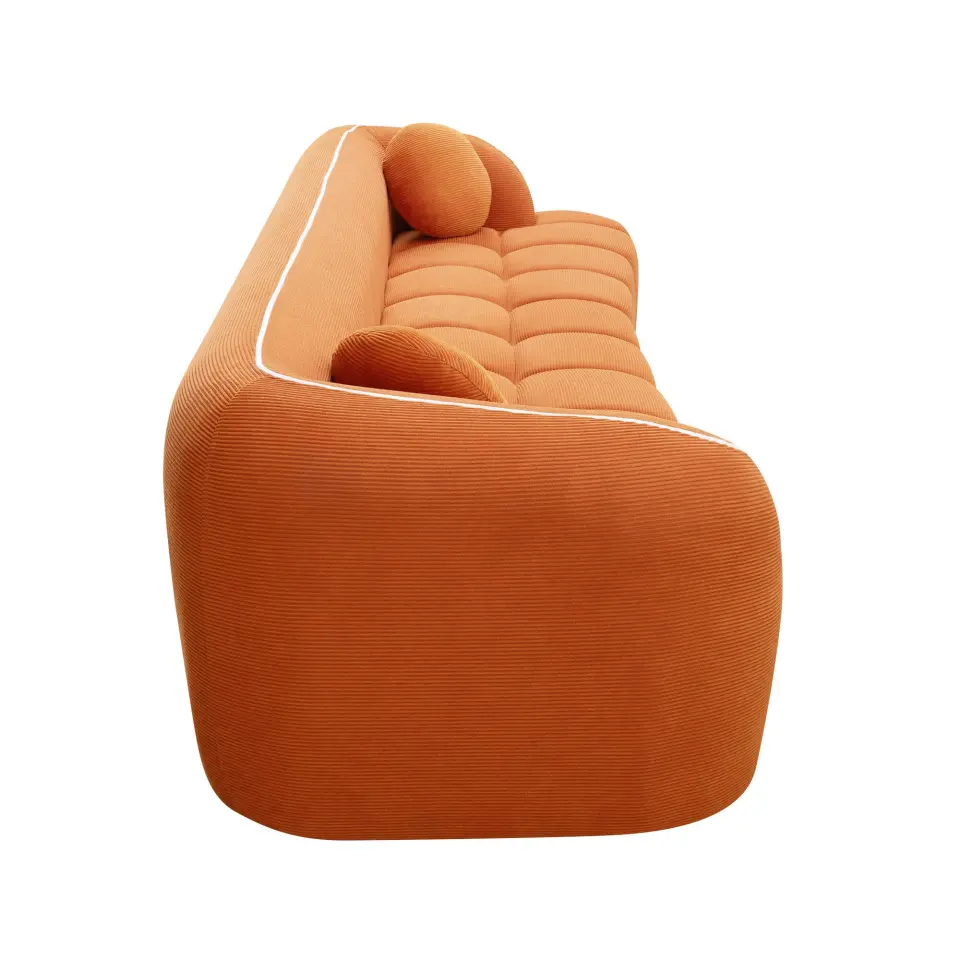 Modern Three-Seat Corduroy Channel-Tufted Cloud Sofa thumbnail 53