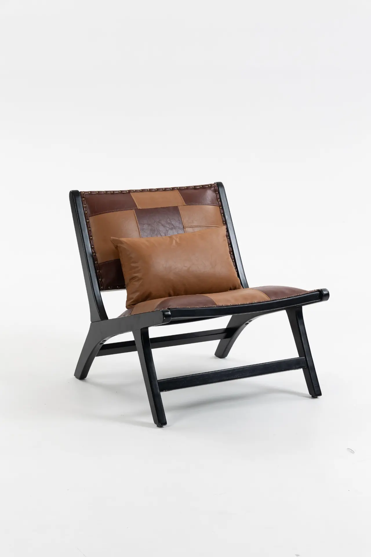 Mid-Century PU Leather Wood Frame Accent Chair - view 7