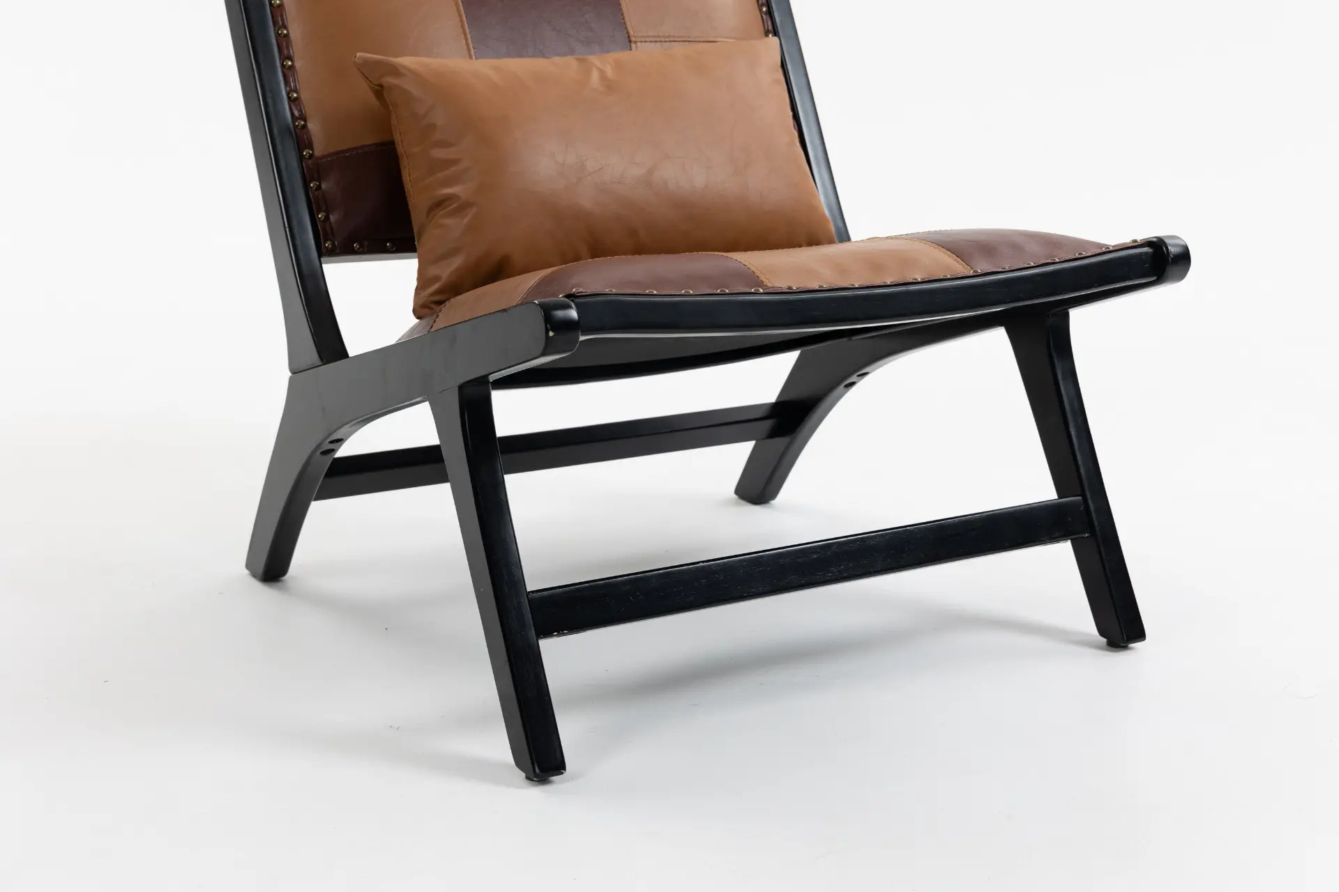 Mid-Century PU Leather Wood Frame Accent Chair - view 10