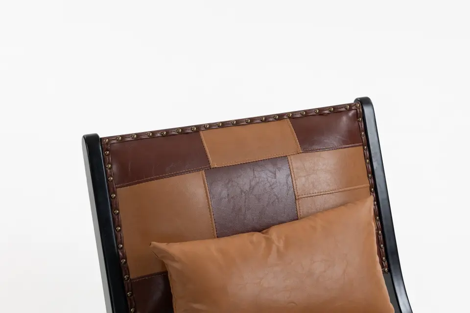 Mid-Century PU Leather Wood Frame Accent Chair thumbnail 11