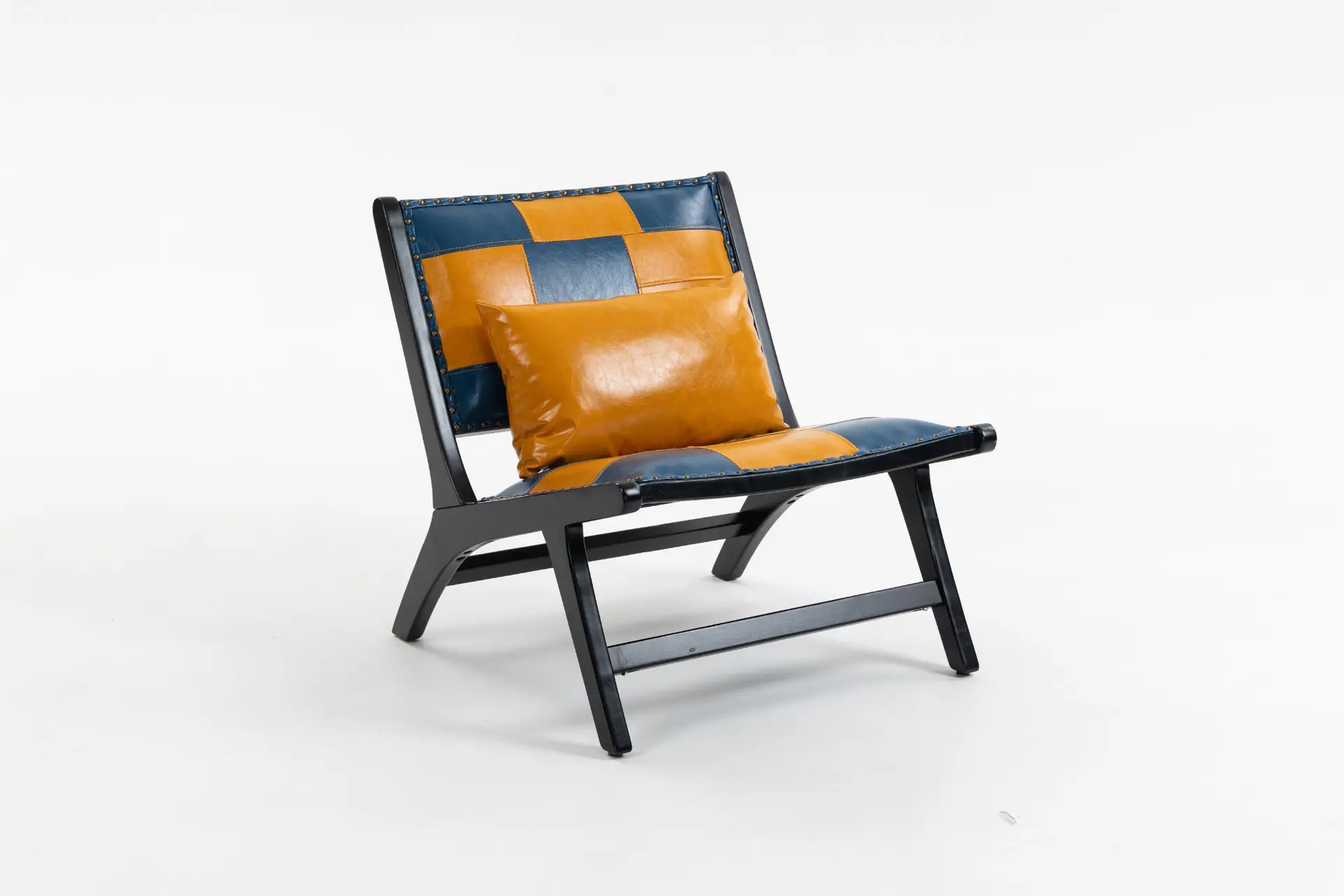 Mid-Century PU Leather Wood Frame Accent Chair - view 17