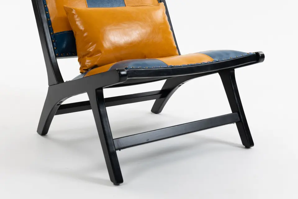 Mid-Century PU Leather Wood Frame Accent Chair thumbnail 19