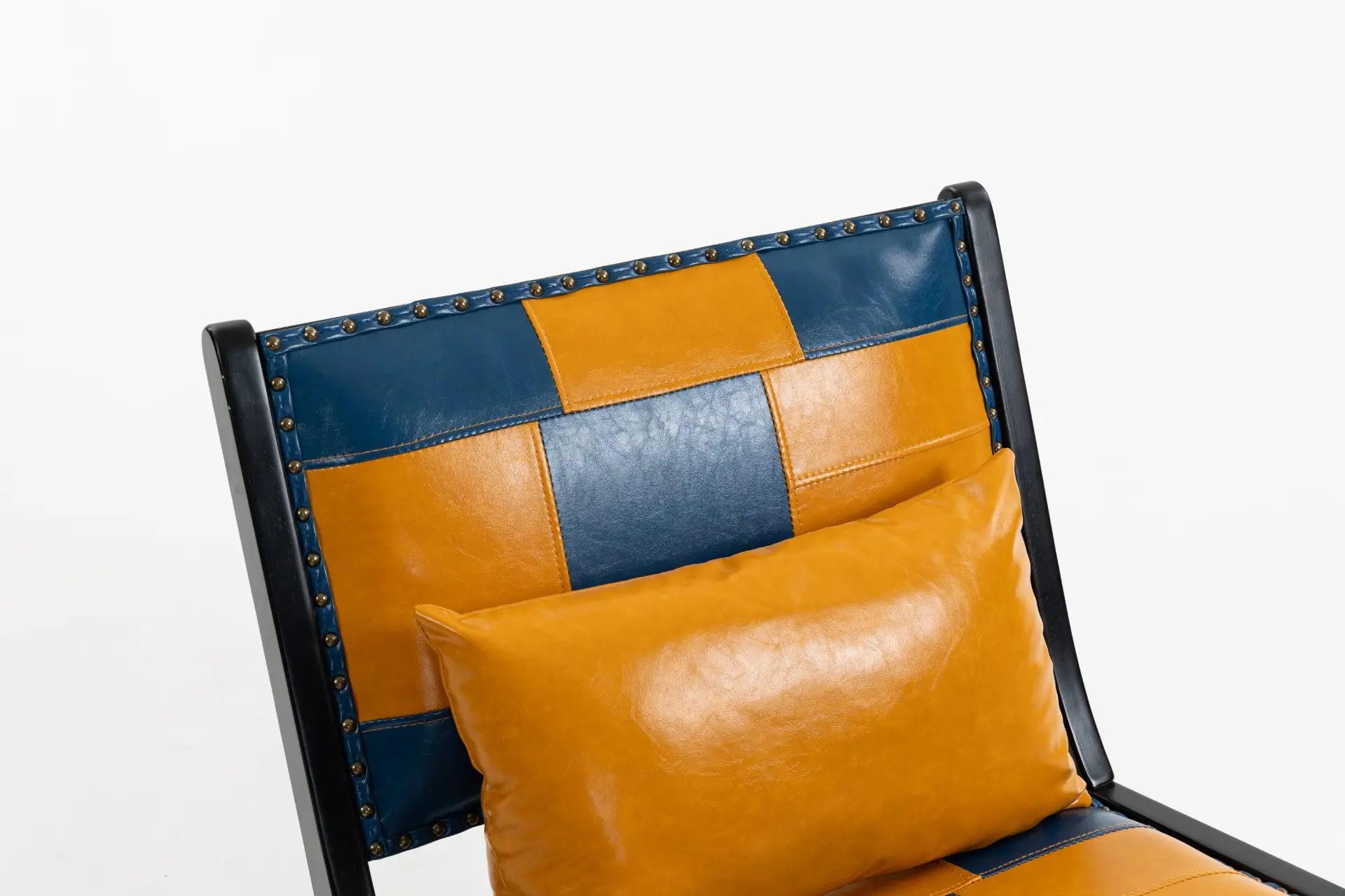 Mid-Century PU Leather Wood Frame Accent Chair - view 21