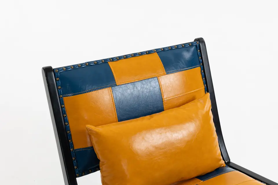 Mid-Century PU Leather Wood Frame Accent Chair thumbnail 21