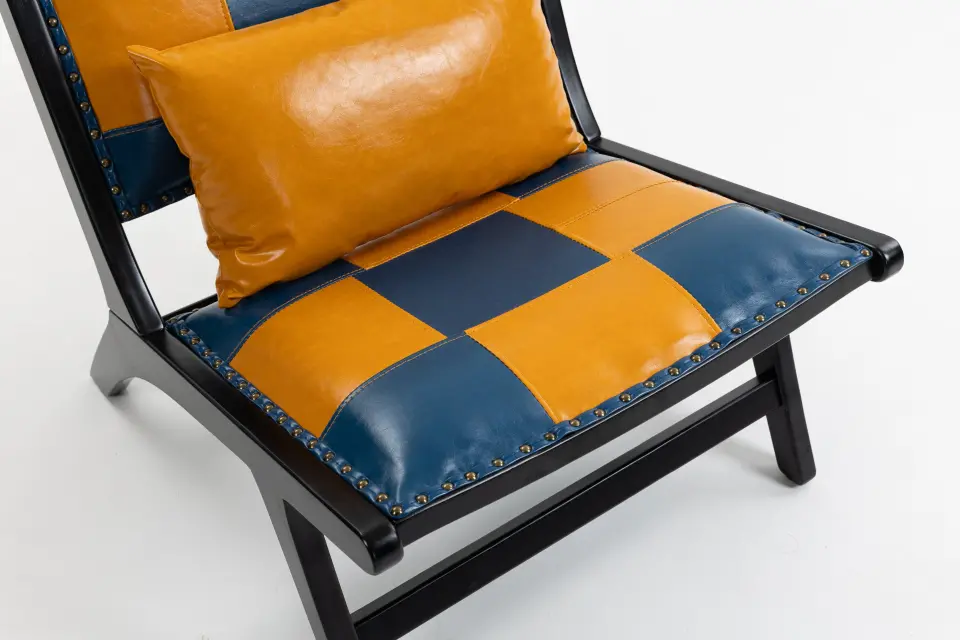 Mid-Century PU Leather Wood Frame Accent Chair thumbnail 23