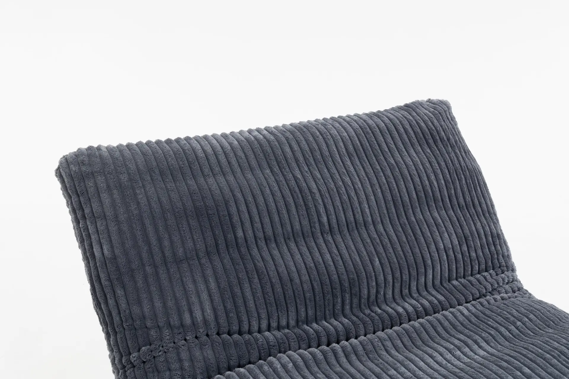 Corduroy Beanbag Low Accent Chair with Rubberwood - view 6
