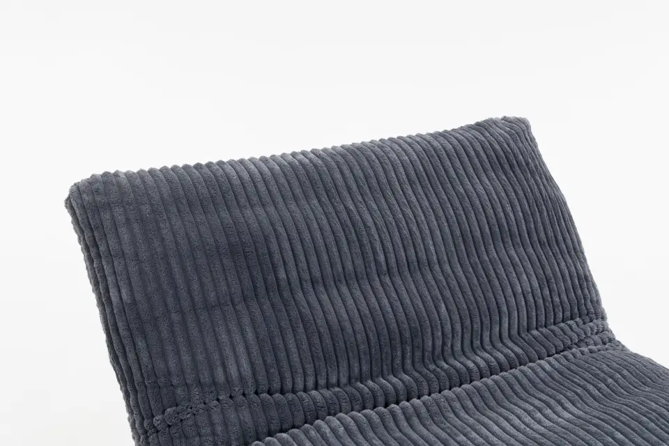 Corduroy Beanbag Low Accent Chair with Rubberwood thumbnail 6