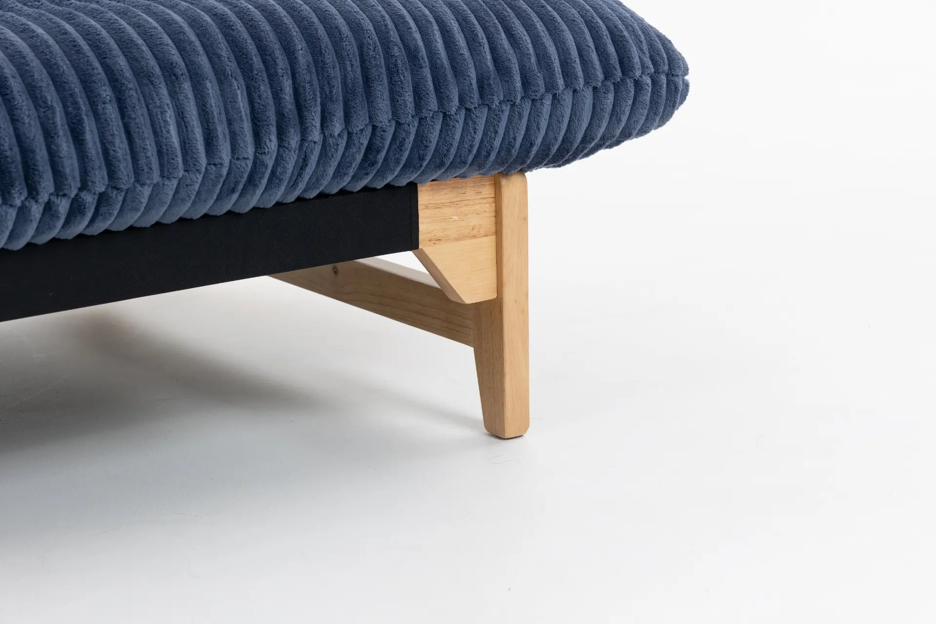 Corduroy Beanbag Low Accent Chair with Rubberwood - view 16