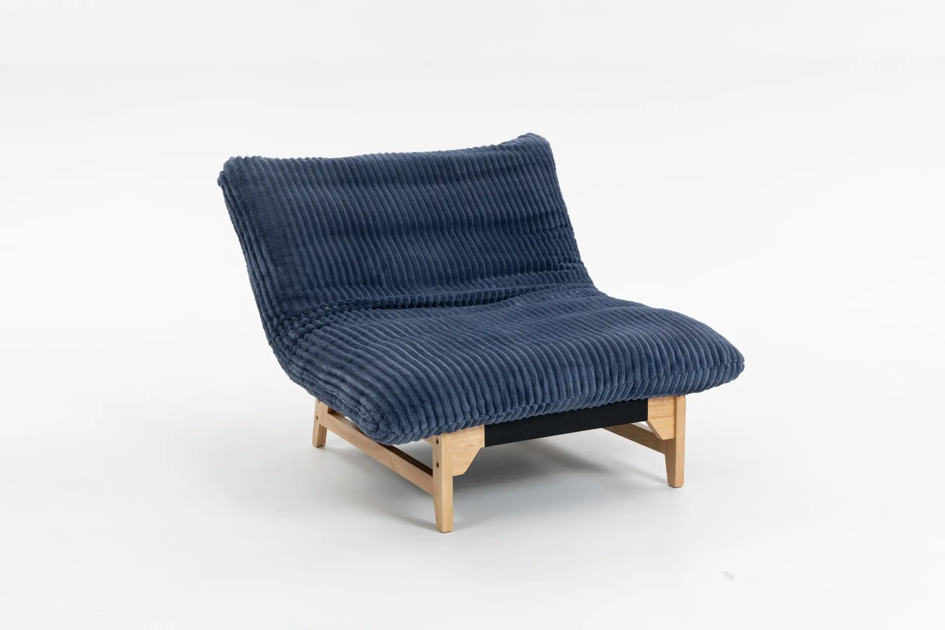 Corduroy Beanbag Low Accent Chair with Rubberwood - view 22