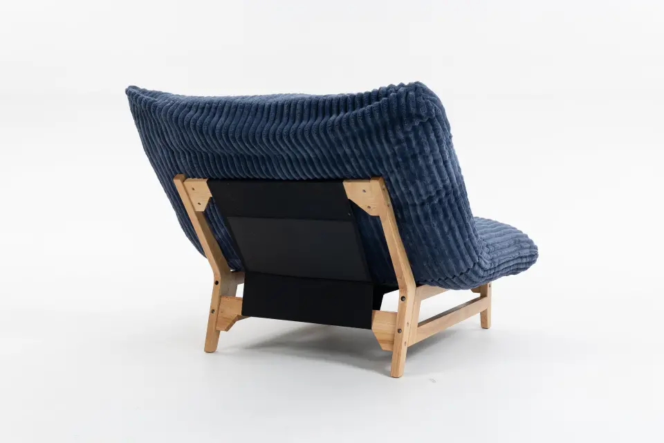 Corduroy Beanbag Low Accent Chair with Rubberwood thumbnail 24