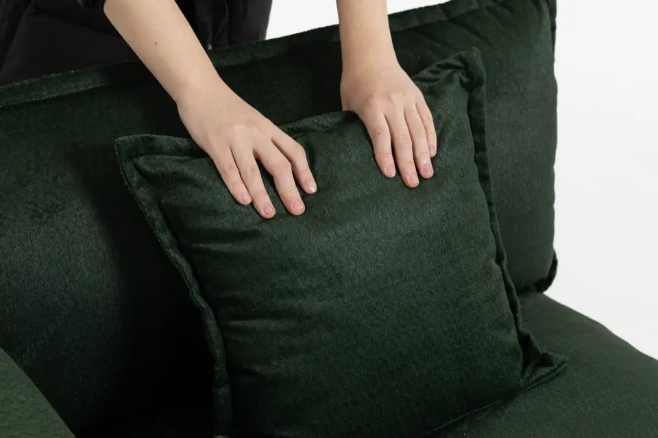Chenille Three-Seat Modular Sofa with Cushioned Ottoman thumbnail 13