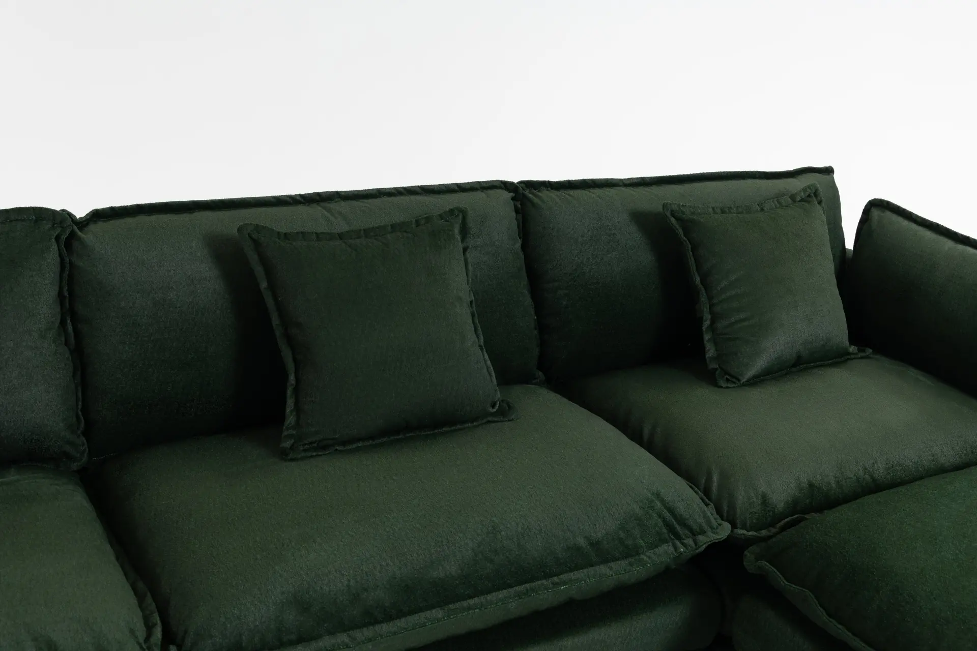 Chenille Three-Seat Modular Sofa with Cushioned Ottoman - view 15