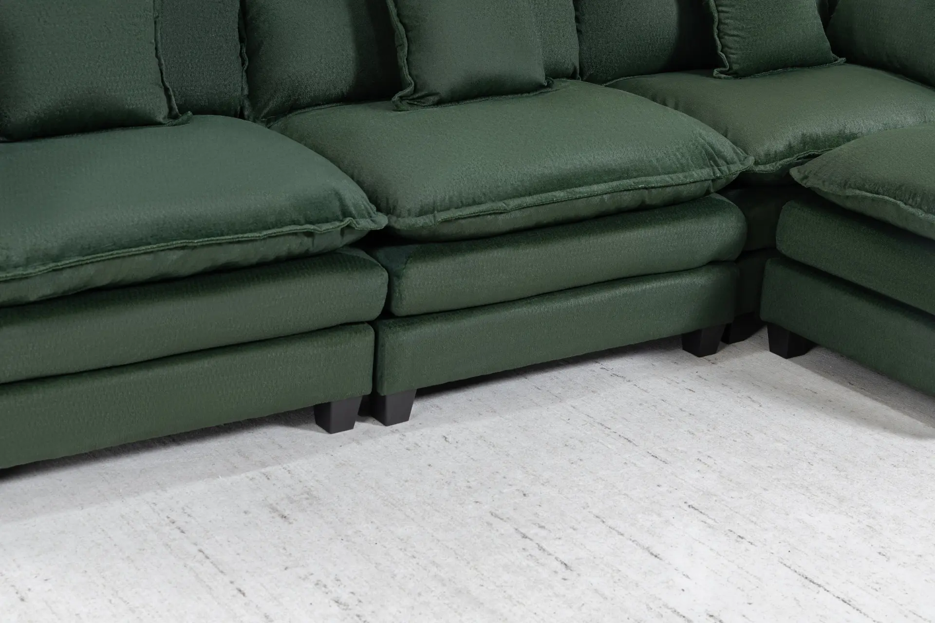 Chenille Three-Seat Modular Sofa with Cushioned Ottoman - view 18