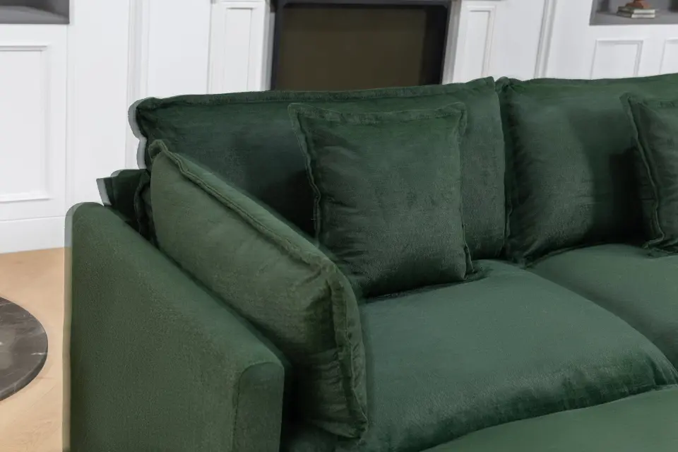 Chenille Three-Seat Modular Sofa with Cushioned Ottoman thumbnail 25