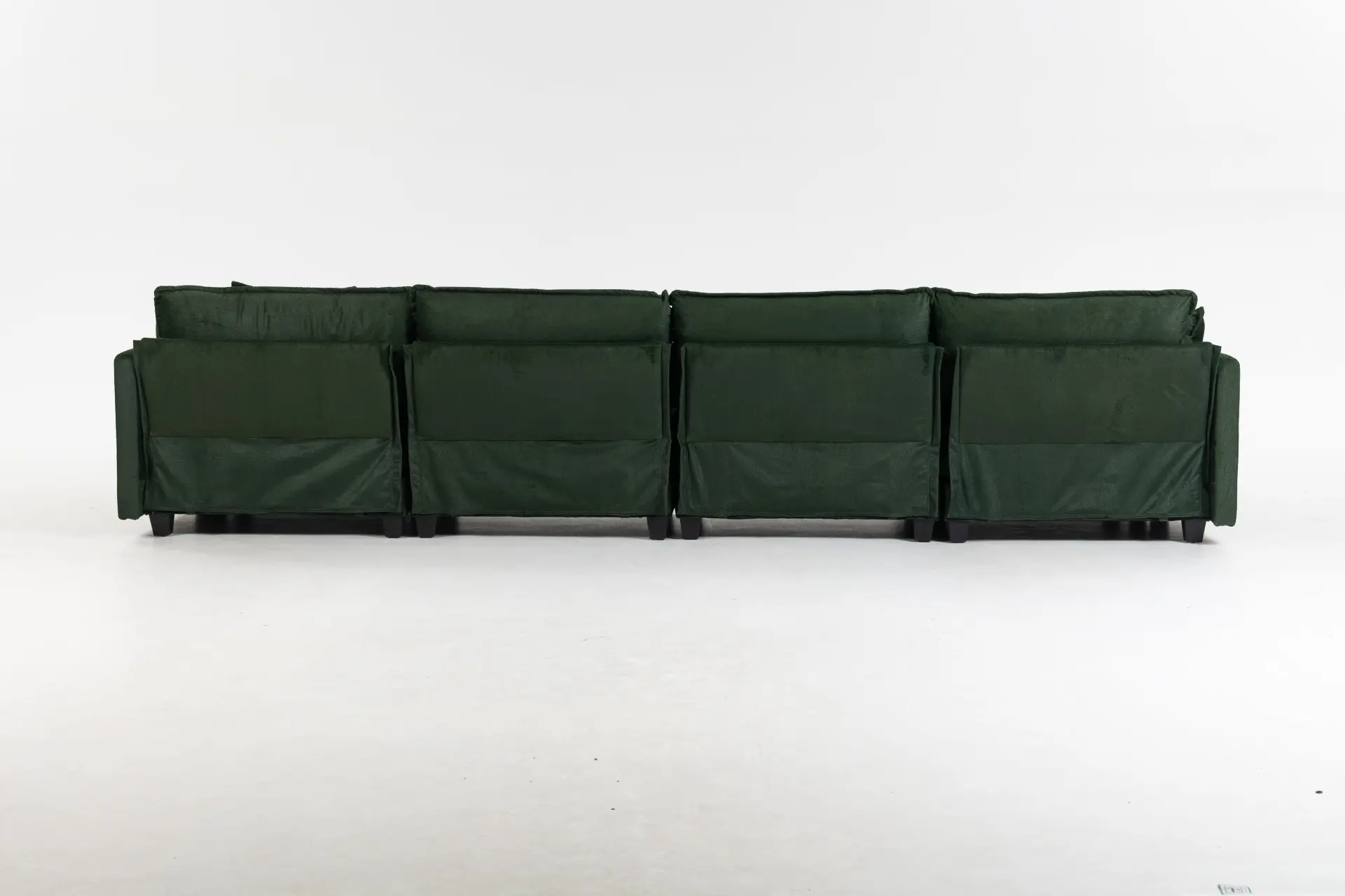 Chenille Four-Seat Modular Sofa with Dual Ottomans - view 23
