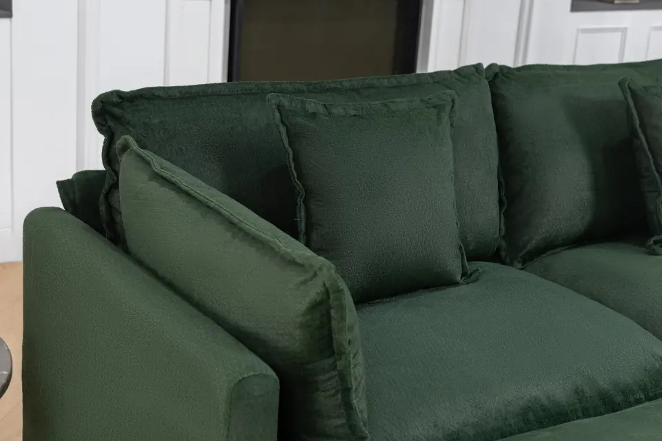 Chenille Four-Seat Modular Sofa with Dual Ottomans thumbnail 34