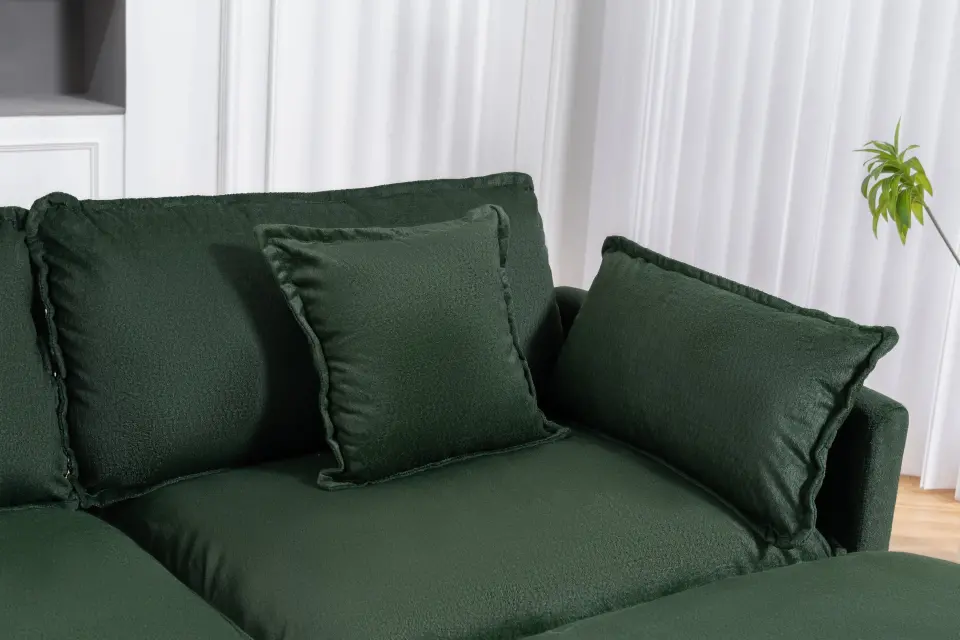 Chenille Four-Seat Modular Sofa with Dual Ottomans thumbnail 37