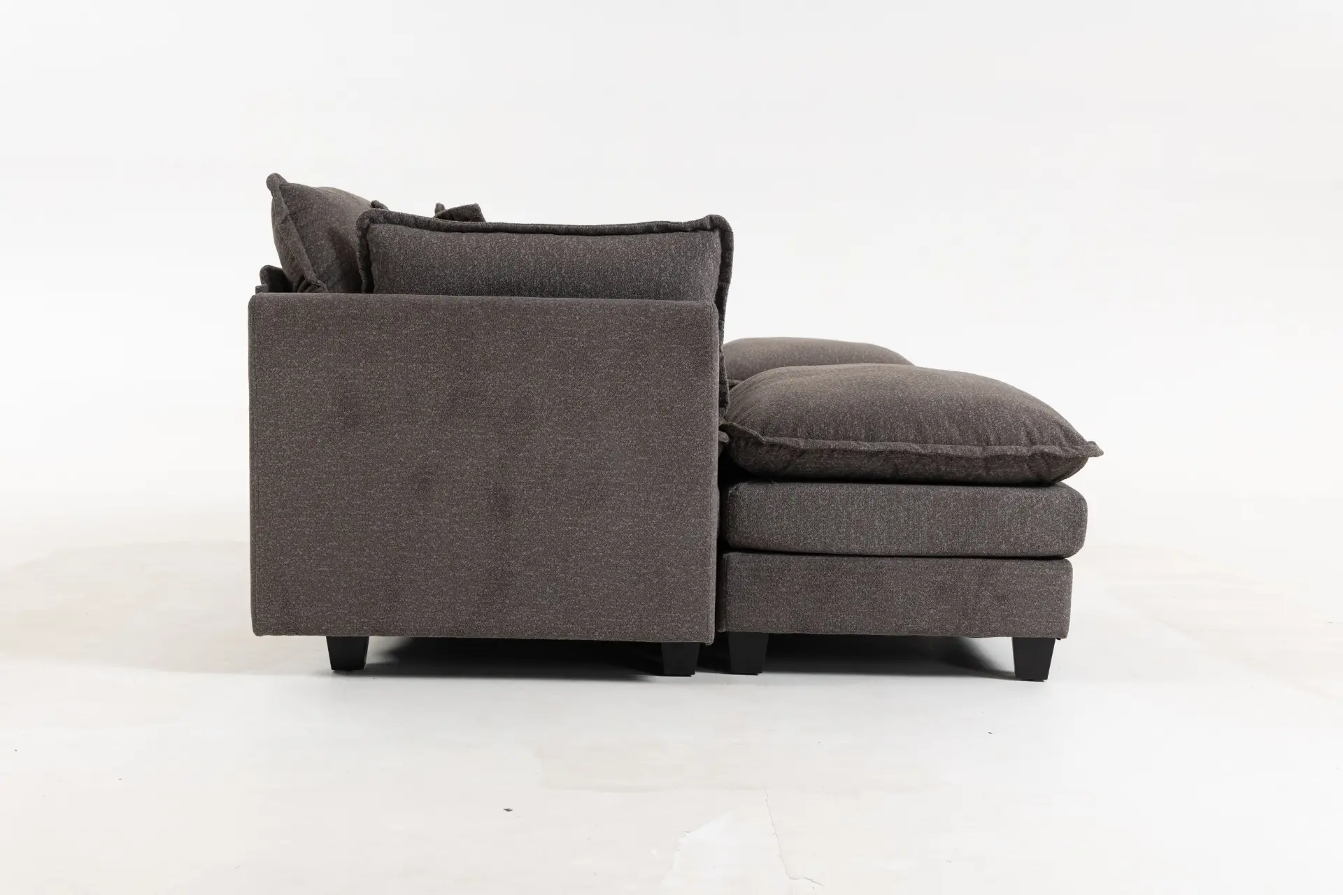 Chenille Four-Seat Modular Sofa with Dual Ottomans - view 56