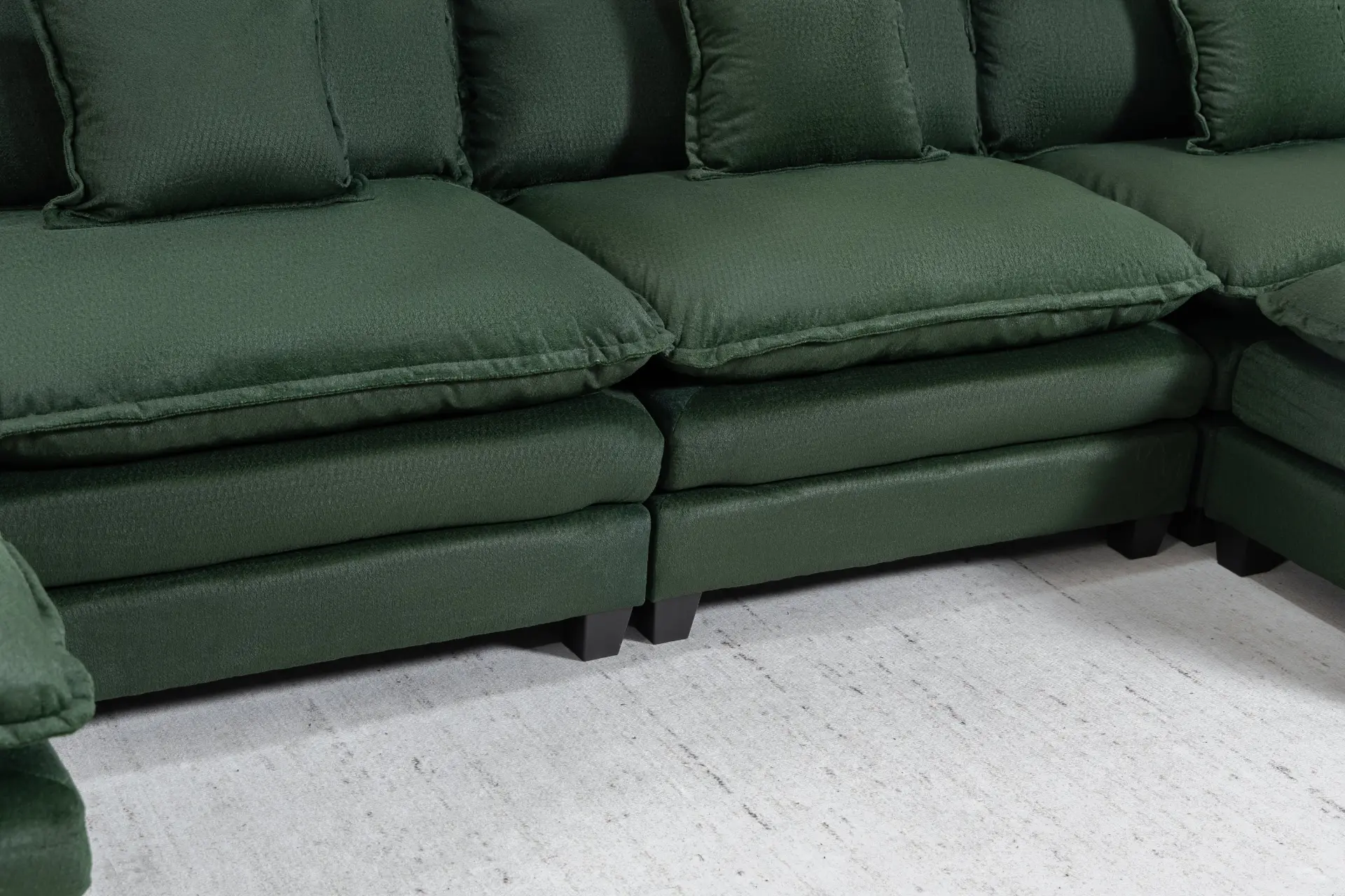 Chenille Four-Seat Modular Sofa with Dual Ottomans - view 38