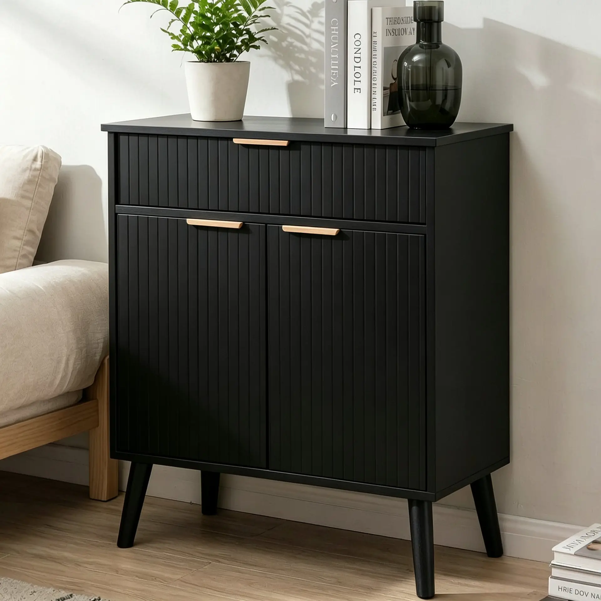 Two-Door Wooden Buffet Cabinet with Storage Drawer - view 4